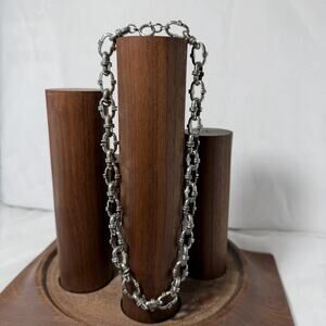 Super Chunky GunMetal Necklace Chain Links Goth Punk Very Heavy